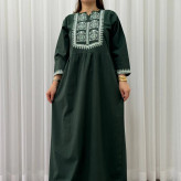 پیراهن لینن چاپی ساره فری سایز تا 48 بنددار چهارفصل شیک راحت بدون آبرفت و رنگرفت