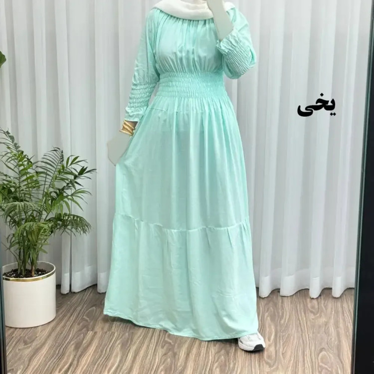پیراهن ساحلی نخی زنانه مدل خسته فری سایز مناسب تا سایز 46