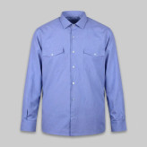 پیراهن مردانه آستین بلند تترون دو جیب مدل بافت خاویاری چهارخانه رگولار فیت