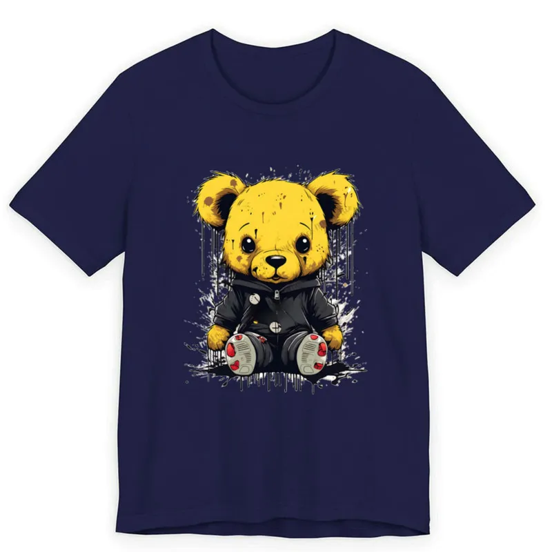 تیشرت آستین کوتاه یقه گرد مردانه پاد آفرین مدل خرسی کد 412