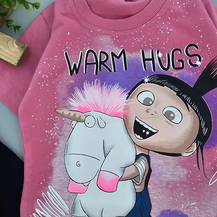 ست بلوز و شلوارک دخترانه نخی پنبه ای لاکرادار مناسب 2 تا 6 سال