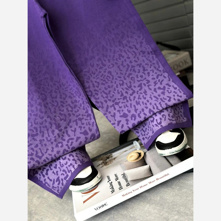 ست بلوز شلوار بگ دخترانه طرح Beautiful نخ پنبه لاکرادار سایز 50 تا 65