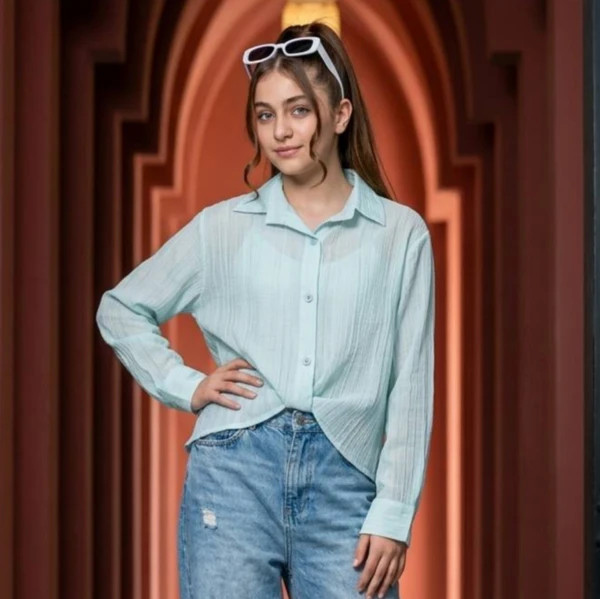 شومیز تابستانه دخترانه مدل گره ای چپ و راستی کد H21234