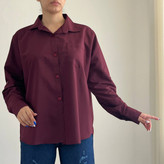 شومیز بیسیک زنانه کد 1147 یقه مردانه آستین بلند بنددار نخی یونیسکس سایزبزرگ