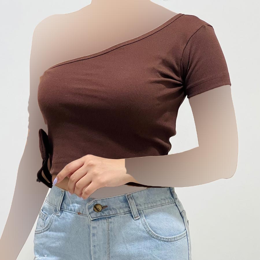 کراپ یقه رومی کبریتی زنانه کد 1410
