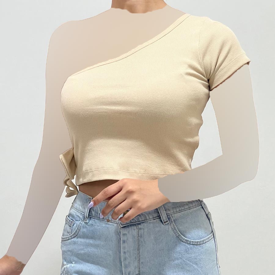 کراپ یقه رومی کبریتی زنانه کد 1410