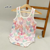 بادی رکابی زیردکمه نوزاد و کودک کوالا کیدز جنس نخ پنبه کبریتی
