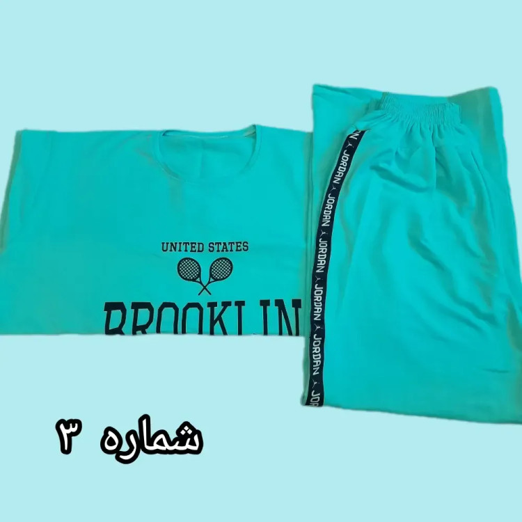 ست تیشرت و شلوار لش طرح تنیسی قواره دار جنس سوپر پنبه