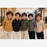 پیراهن کتان اسپرت پسرانه رنگ خاکستری