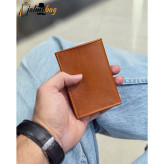 جاکارتی چرم طبیعی گاوی مدل برگی چهار جای کارت