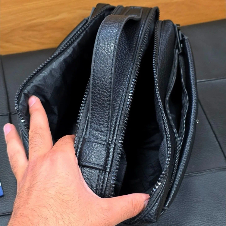 کیف دستی دوحالته مونت بلانک چرم وارداتی چهار زیپ