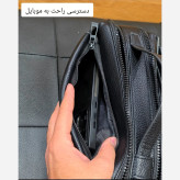 کیف دستی دوحالته چرم وارداتی مونت بلانک مدل دبل فیس 4 زیپ