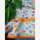 روسری نخ کاستوم طرح گلدخت قواره بزرگ 140 سانتیمتر رنگی شاد بهاری تابستانی