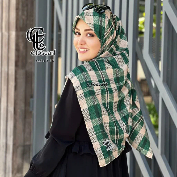 روسری نخی کاستوم طرح آسنات برند سی تو قواره 140