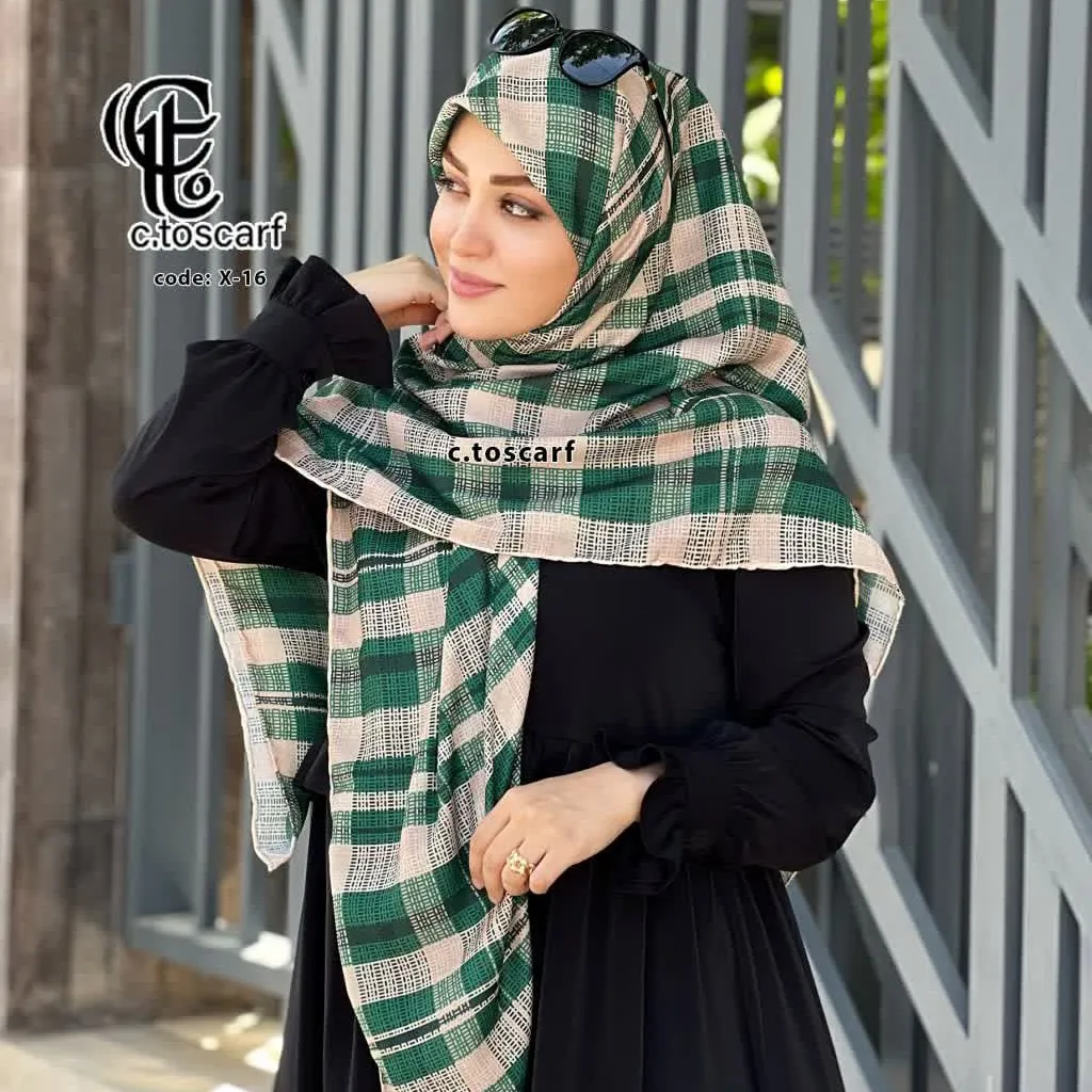 روسری نخی کاستوم طرح آسنات برند سی تو قواره 140