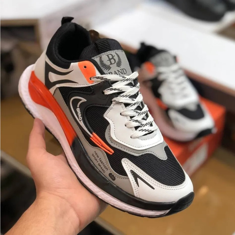 کفش نایک بتا مردانه مشکی نارنجی کتونی اسپرت راحت و سبک