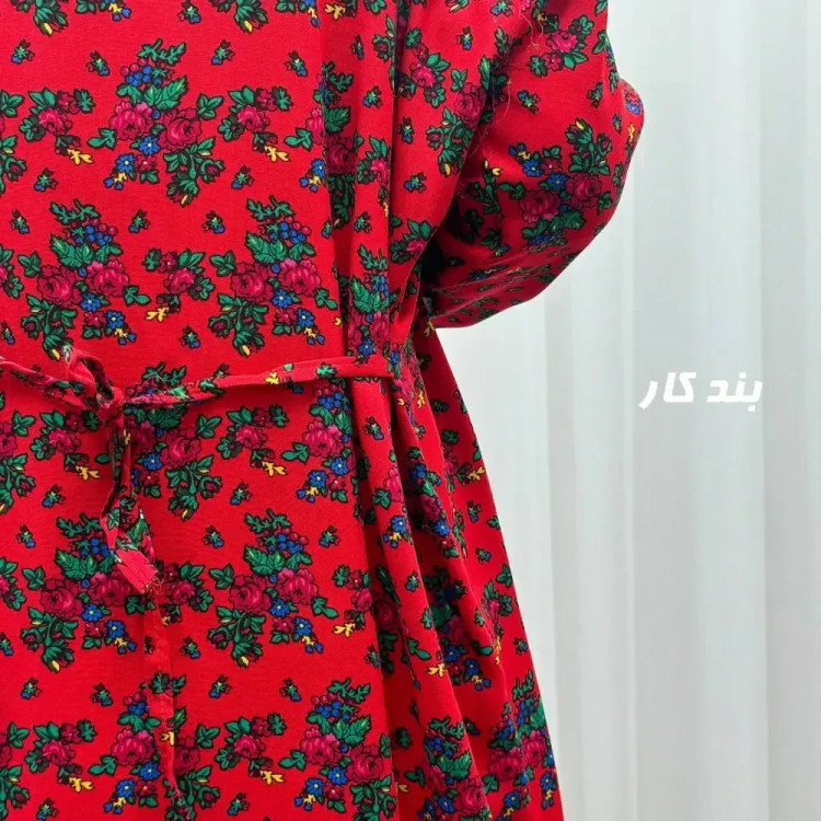 پیراهن نخی ترکمنستان گل نقلی فری سایز تا 54 چهارفصل شیک و راحت طل<bos>وبند دار